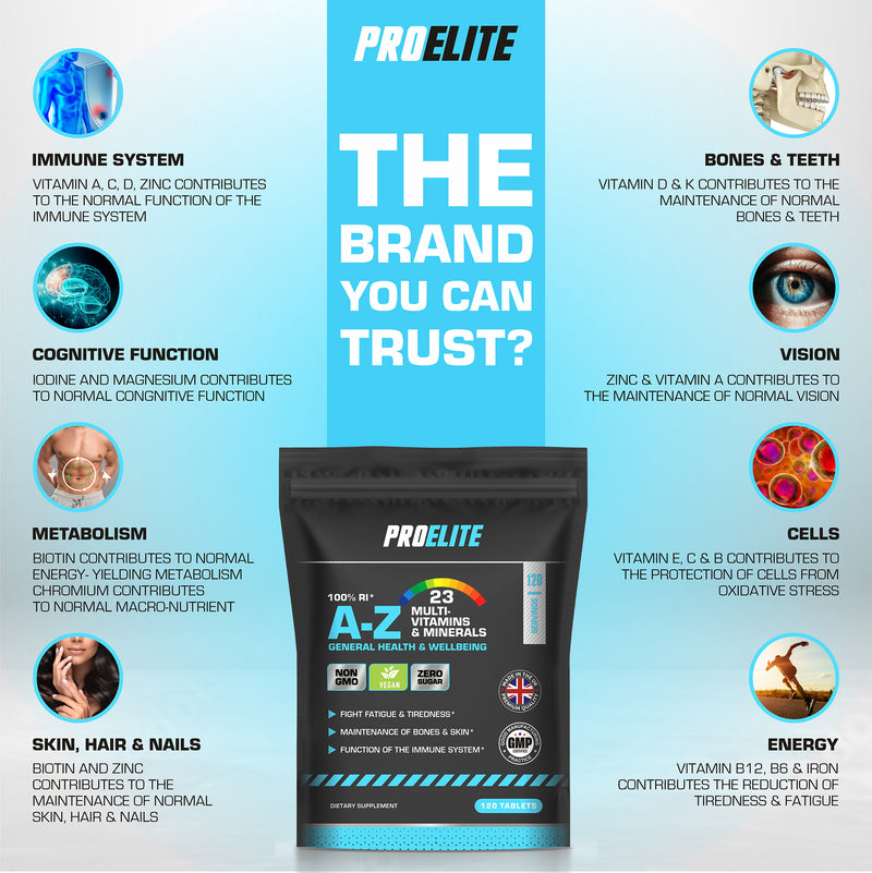 Pro-Elite A-Z Multi Vitamins and Minerals Vegan Tablets