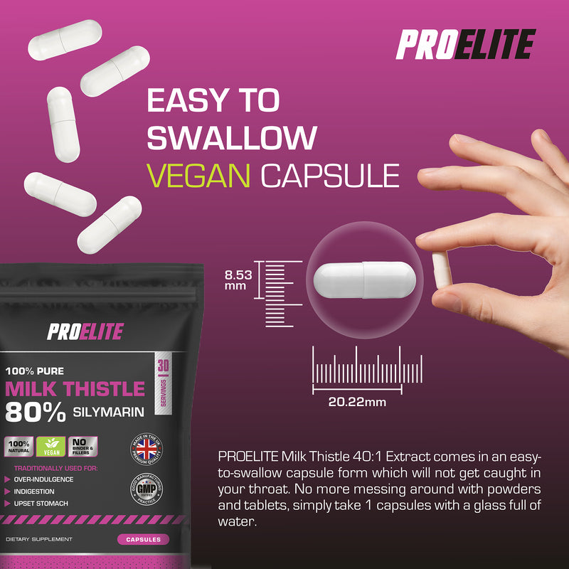 Pro-Elite Milk Thistle 40:1 Extract Vegan Capsules