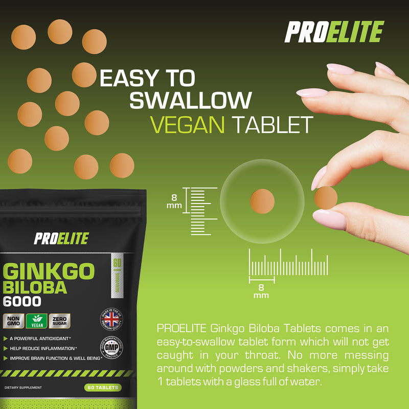 Pro-Elite Ginkgo Biloba 6000 Vegan Tablets