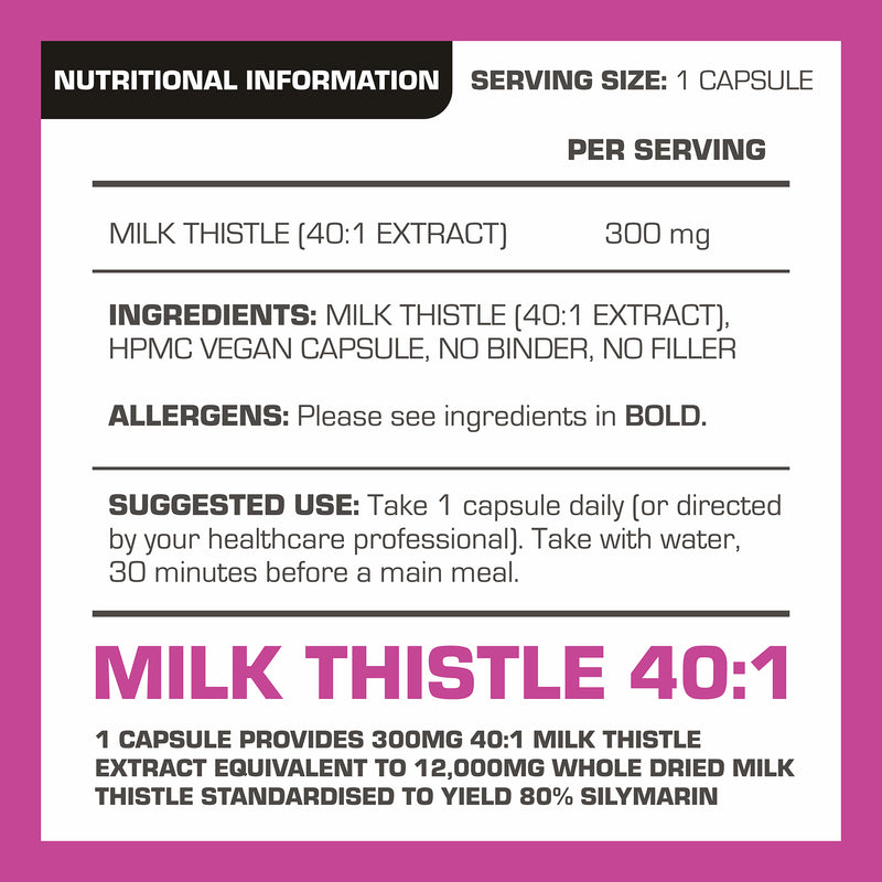 Pro-Elite Milk Thistle 40:1 Extract Vegan Capsules