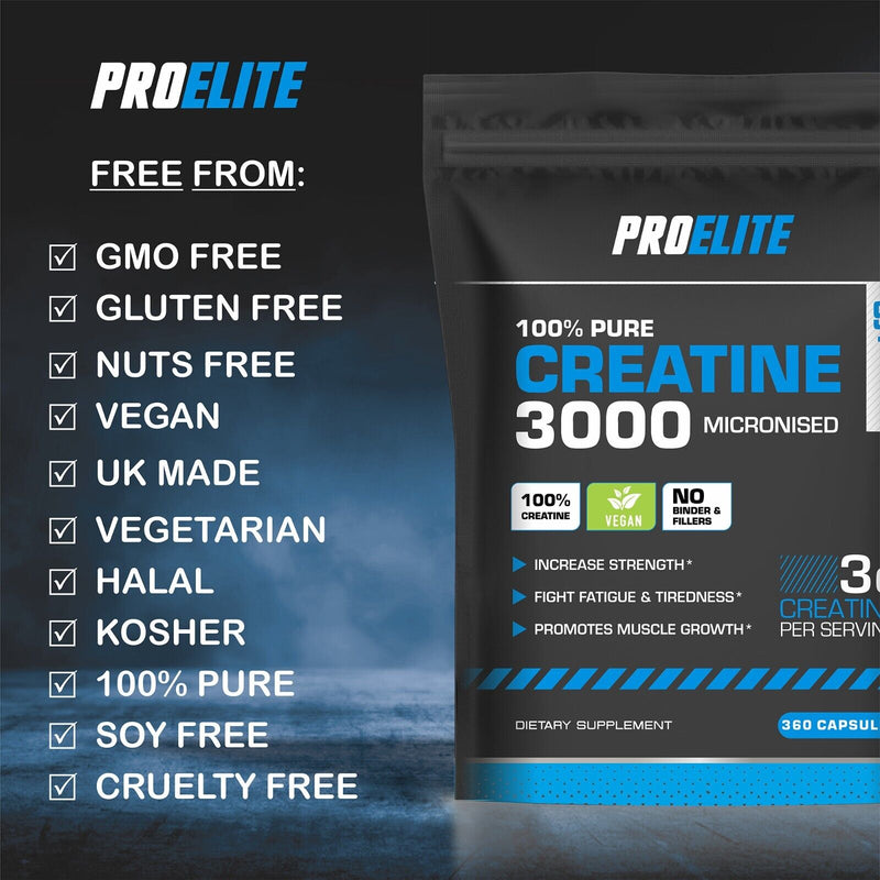 Pro-Elite Creatine Monohydrate 750mg Vegan Capsules