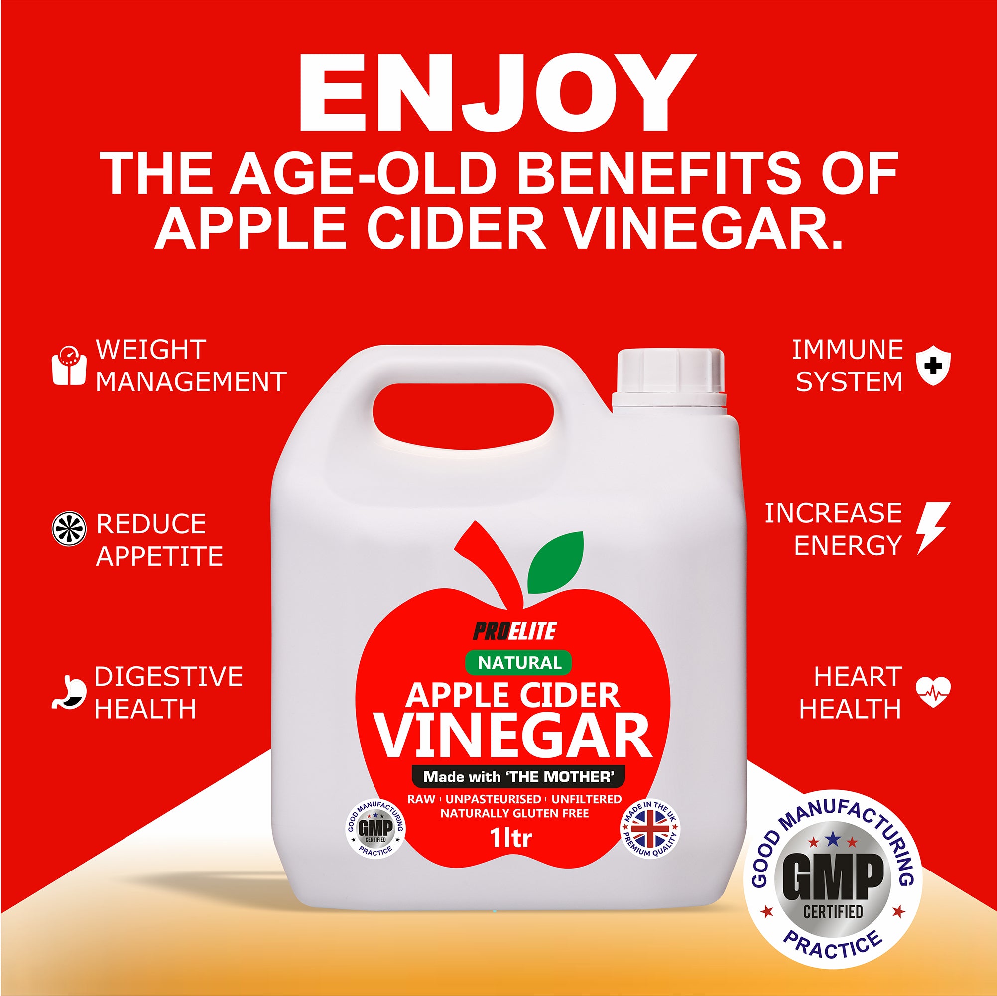 PROELITE Apple Cider Vinegar with Mother