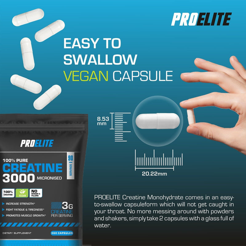 Pro-Elite Creatine Monohydrate 750mg Vegan Capsules