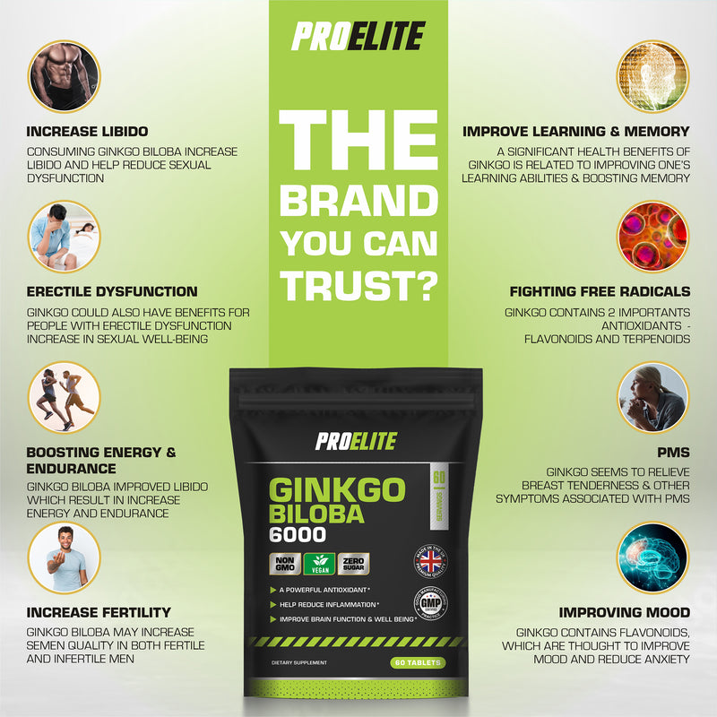 Pro-Elite Ginkgo Biloba 6000 Vegan Tablets