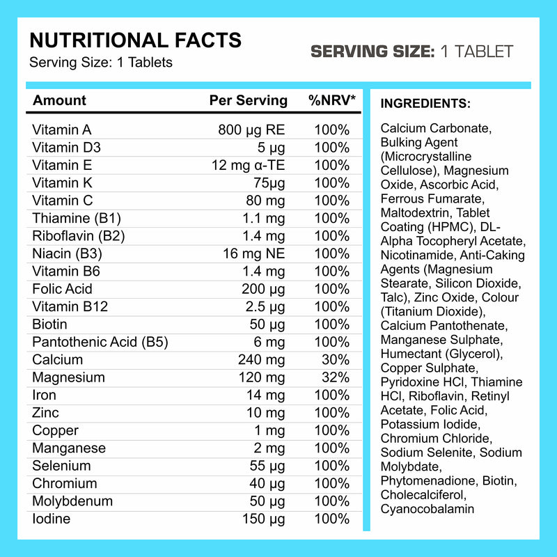 Pro-Elite A-Z Multi Vitamins and Minerals Vegan Tablets