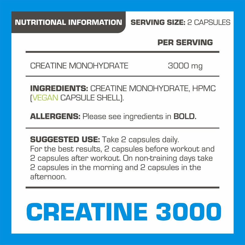 Pro-Elite Creatine Monohydrate 750mg Vegan Capsules